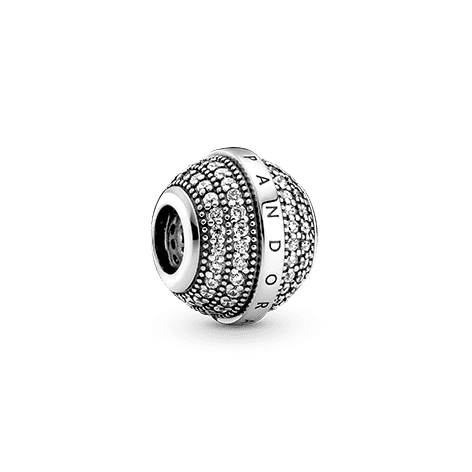 PANDORA- Charm Pavè e Logo in Bead Charm Alba Gioielli - Casoria, commercioVirtuoso.it
