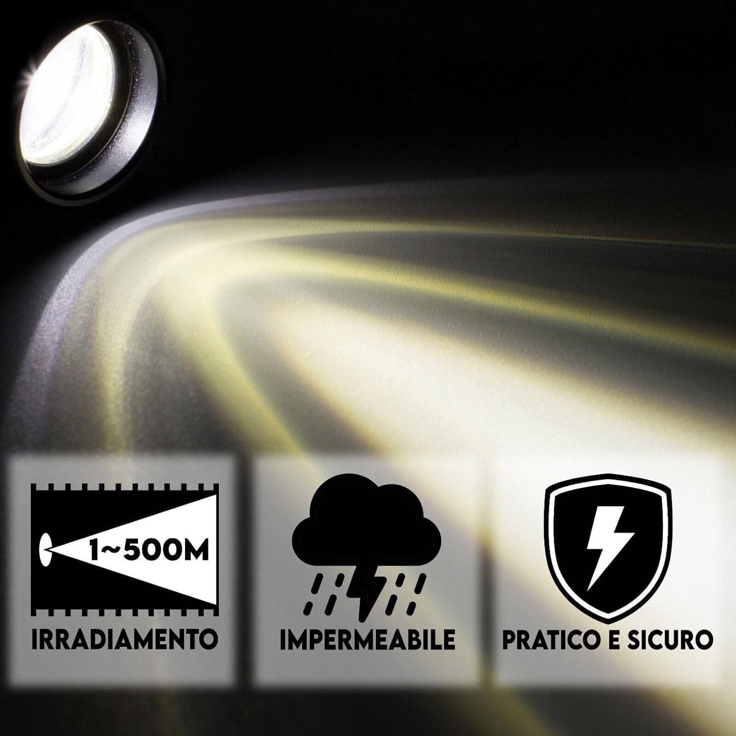 TORCIA A LED PROFESSIONALE RICARICABILE POTENTE LUCE ZOOM FINO A 500MT POWERBANK in Torce elettriche portatili (standard) Trade Shop italia - Napoli, commercioVirtuoso.it