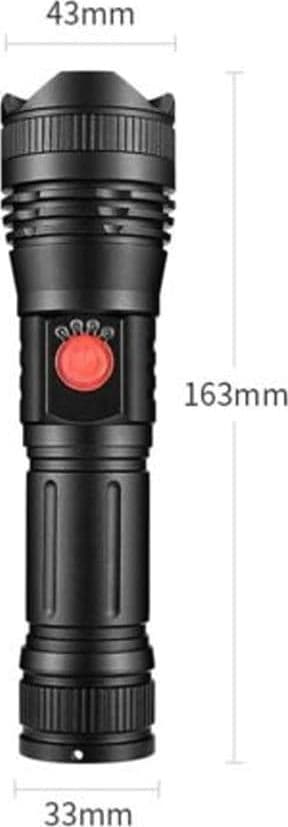 TORCIA A LED POTENTE PROFESSIONALE 3500LMN FINO A 500MT RICARICABILE USB IP65 in Torce elettriche portatili (standard) Trade Shop italia - Napoli, commercioVirtuoso.it