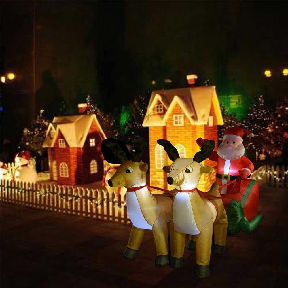 Gonfiabile Natalizio Babbo Natale con Slitta 240cm 6 LED Decorazione Esterno Giardino in Oggettistica Danyx - Casoria, commercioVirtuoso.it