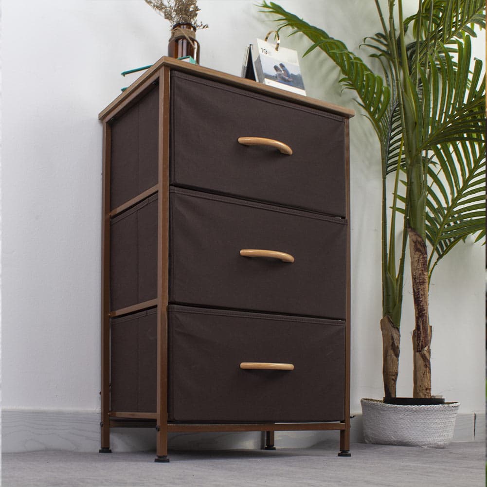 Mobile Cassettiera 3 Cassetti Metallo Legno e Tessuto 46x30 H 75cm Casa Ufficio in Comò e cassettiere Danyx - Casoria, commercioVirtuoso.it