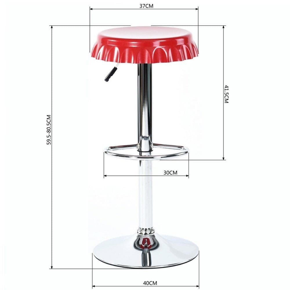 Set 2 Sgabelli Bar Cucina Girevoli Design Tappo Bottiglia Regolabili Rosso Cromati in Sgabelli da bar Danyx - Casoria, commercioVirtuoso.it