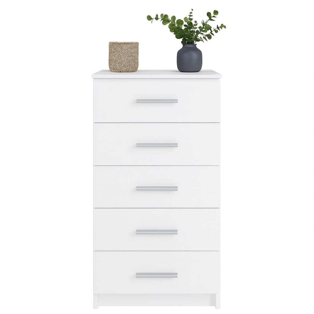 Cassettiera 5 Cassetti Multiuso Settimino Moderno Salvaspazio in Legno Mdf  108cm Bianco in Comò e cassettiere Danyx - Casoria, commercioVirtuoso.it