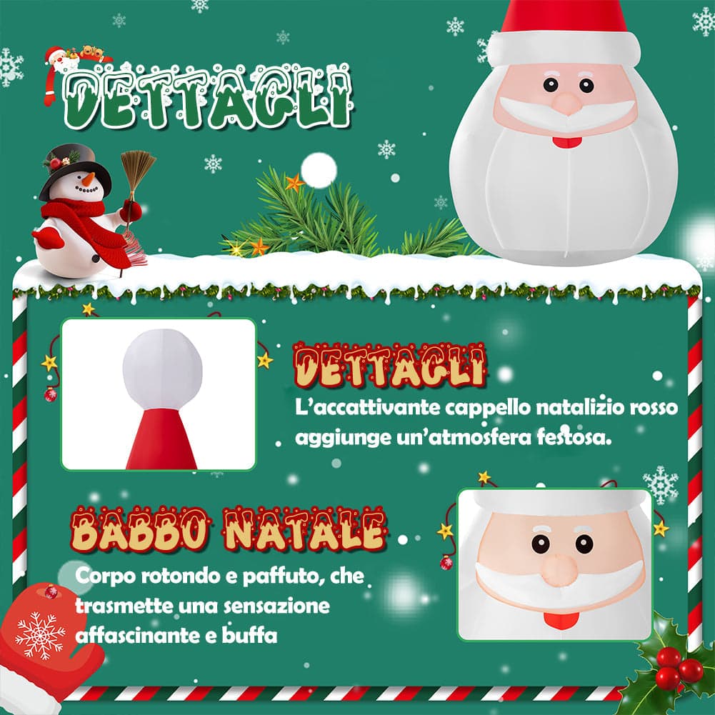Gonfiabile di Babbo Natale XXL Decorazione Natalizia Luminosa da Esterno 250 cm in Oggettistica Esplodia - Napoli, commercioVirtuoso.it