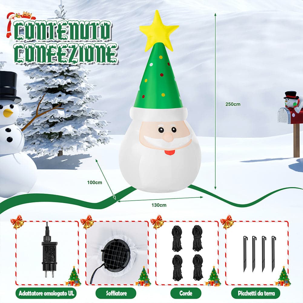 Gonfiabile di Babbo Natale XXL Decorazione LED Natalizia Addobbo Esterno 250 cm in Oggettistica Esplodia - Napoli, commercioVirtuoso.it