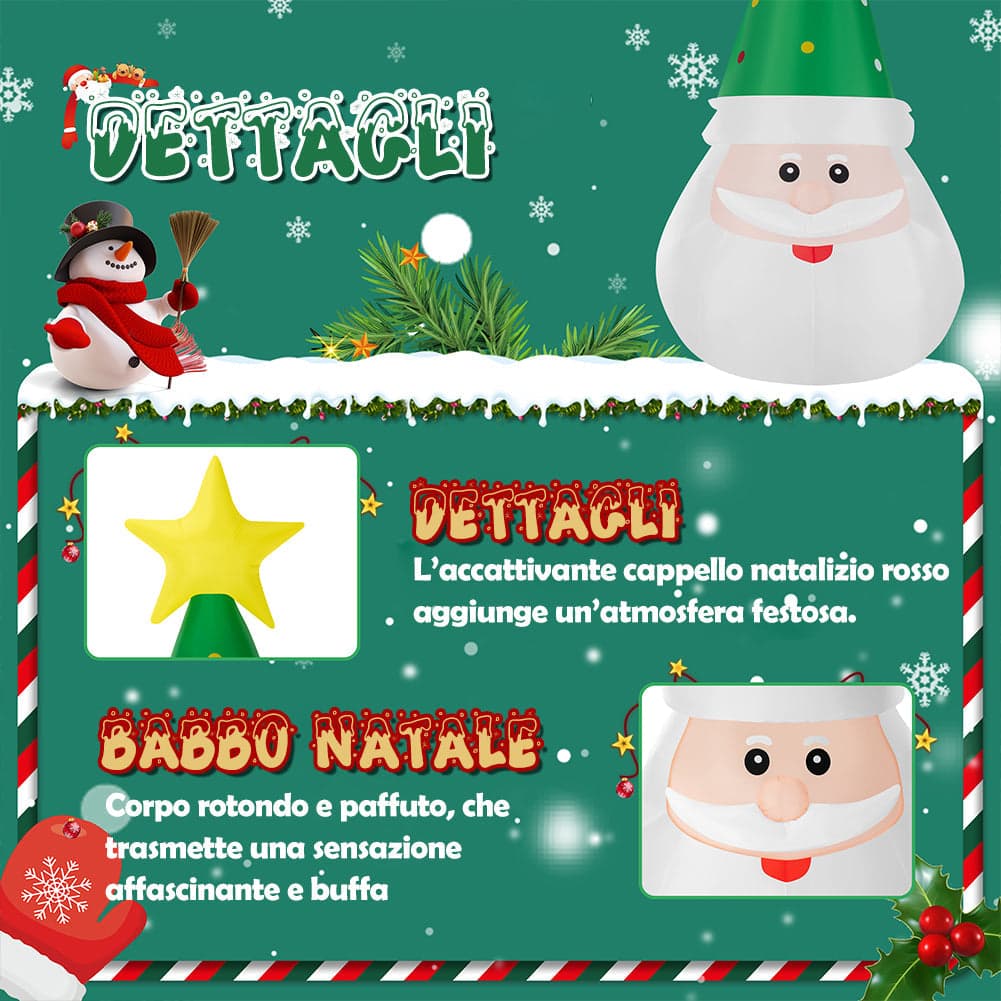 Gonfiabile di Babbo Natale XXL Decorazione LED Natalizia Addobbo Esterno 250 cm in Oggettistica Esplodia - Napoli, commercioVirtuoso.it