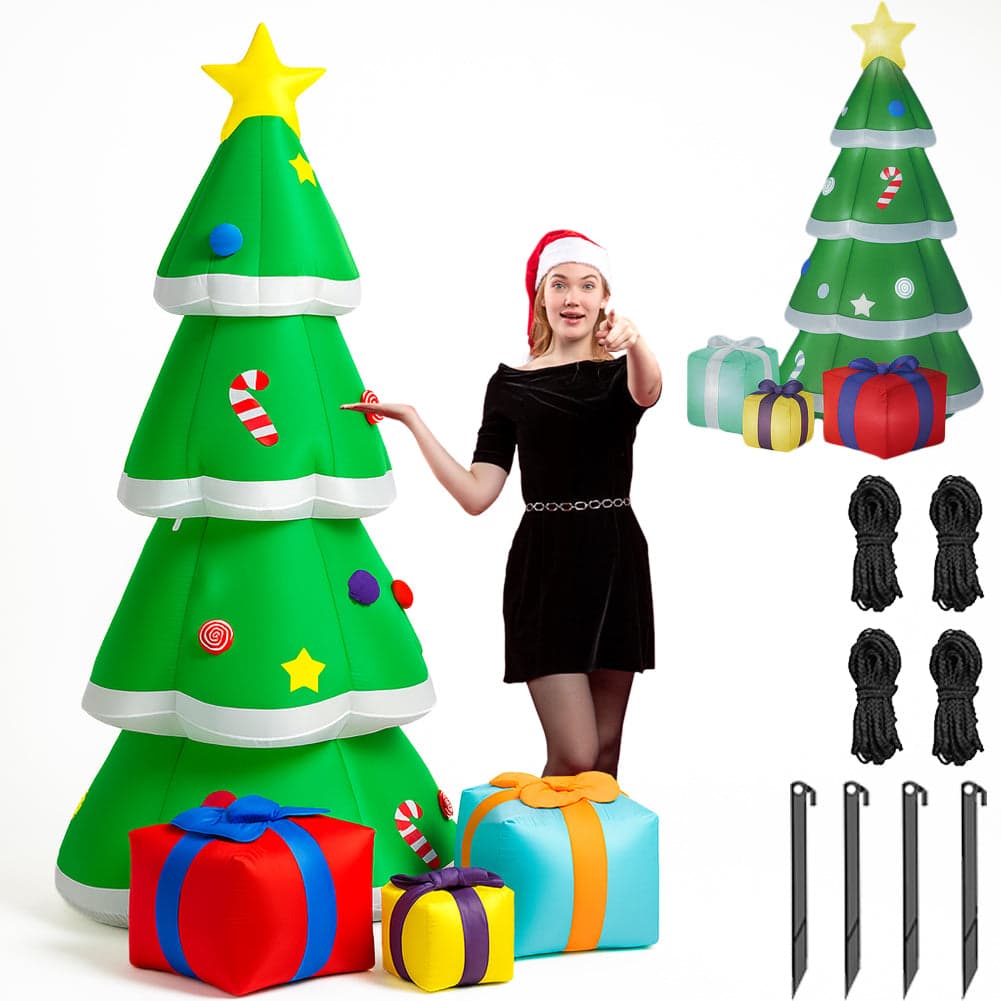 Gonfiabile Albero di Natale XXL Decorazione LED Natalizia Addobbo Esterno 240 cm