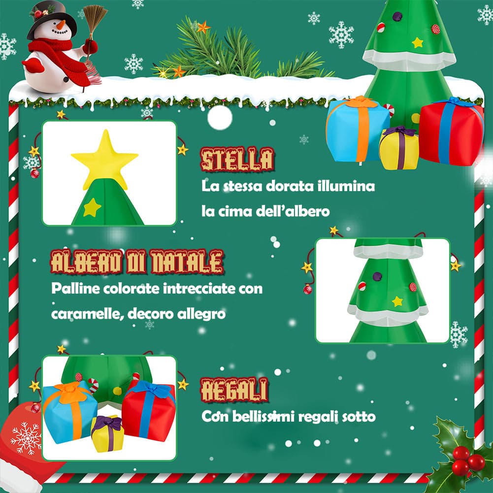 Gonfiabile Albero di Natale XXL Decorazione LED Natalizia Addobbo Esterno 240 cm in Oggettistica Esplodia - Napoli, commercioVirtuoso.it