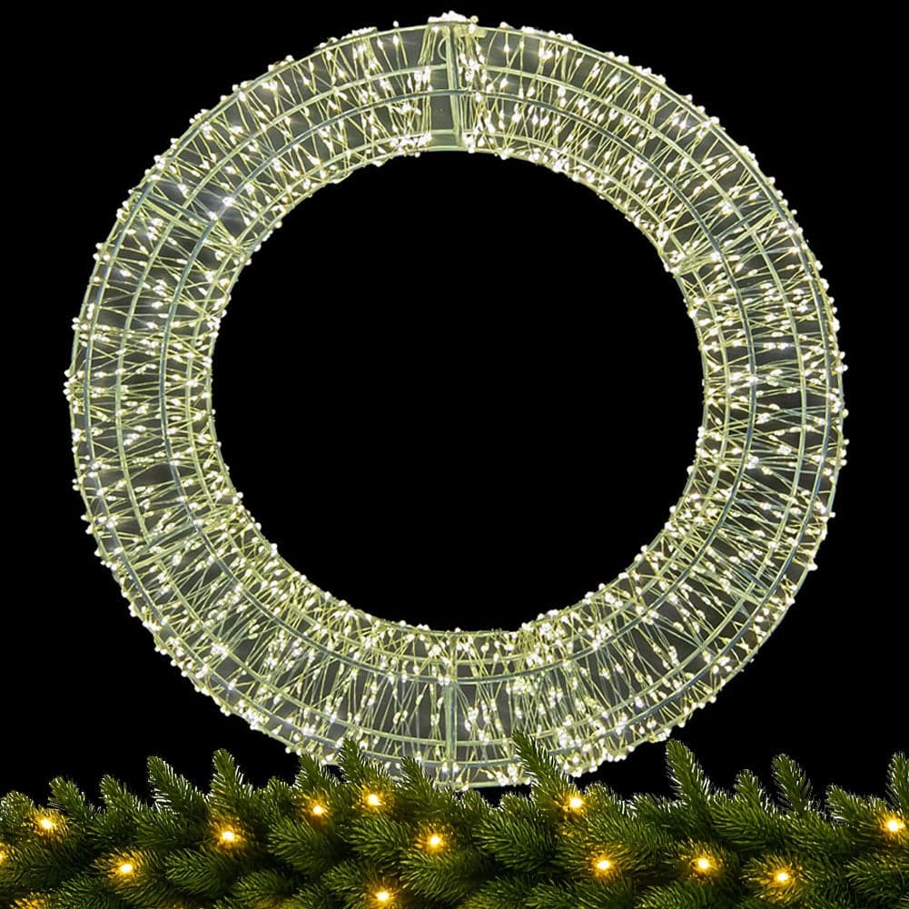 Ghirlanda Natalizia 3D in Metallo con 1800 Luci LED Diametro 58 cm da appendere in Ghirlande e corone Esplodia - Napoli, commercioVirtuoso.it