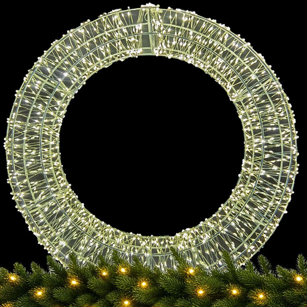 Ghirlanda Natalizia 3D in Metallo con 2400 Luci LED Diametro 70 cm da appendere in Ghirlande e corone Esplodia - Napoli, commercioVirtuoso.it