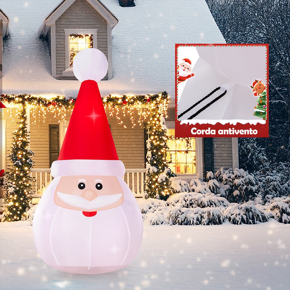 Gonfiabile Babbo Natale Grande Altezza 250 Cm Con Illuminazione Led Per Esterno in Oggettistica Danyx - Casoria, commercioVirtuoso.it