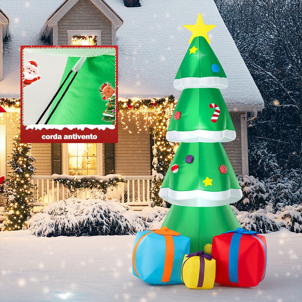 Gonfiabile Albero di Natale Grande Altezza 240 Cm Con Illuminazione Led Per Esterno in Oggettistica Danyx - Casoria, commercioVirtuoso.it