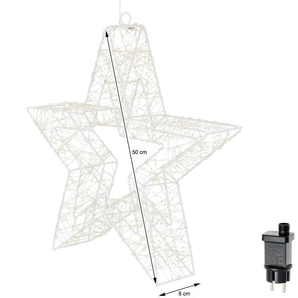 Stella Luminosa di Natale 3D in Metallo con  1440 LED luce calda Larghezza 50 cm in Catene luminose Esplodia - Napoli, commercioVirtuoso.it
