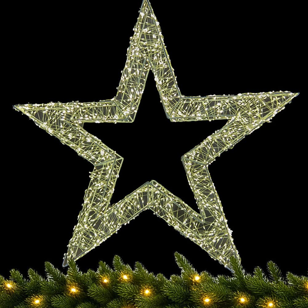 Stella Luminosa di Natale 3D in Metallo con 2400 LED luce calda Larghezza 70 cm in Catene luminose Esplodia - Napoli, commercioVirtuoso.it