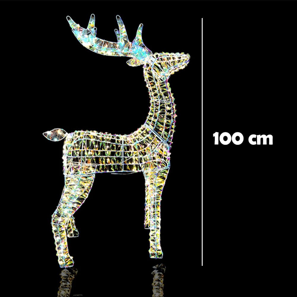 Renna Luminosa Natalizia Bianco Iridescente 100cm con 500 LED Addobbo di Natale in Oggettistica Esplodia - Napoli, commercioVirtuoso.it