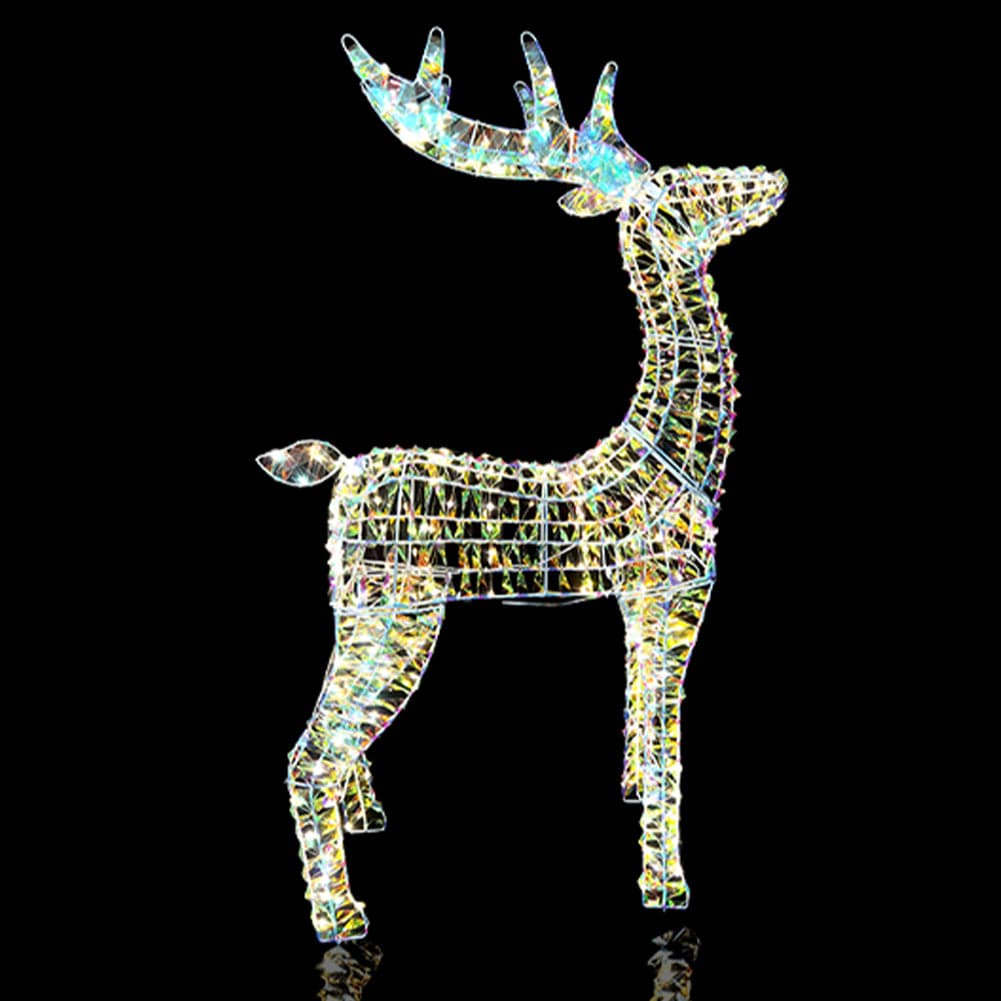 Renna Luminosa Natalizia Bianco Iridescente 100cm con 500 LED Addobbo di Natale in Oggettistica Esplodia - Napoli, commercioVirtuoso.it