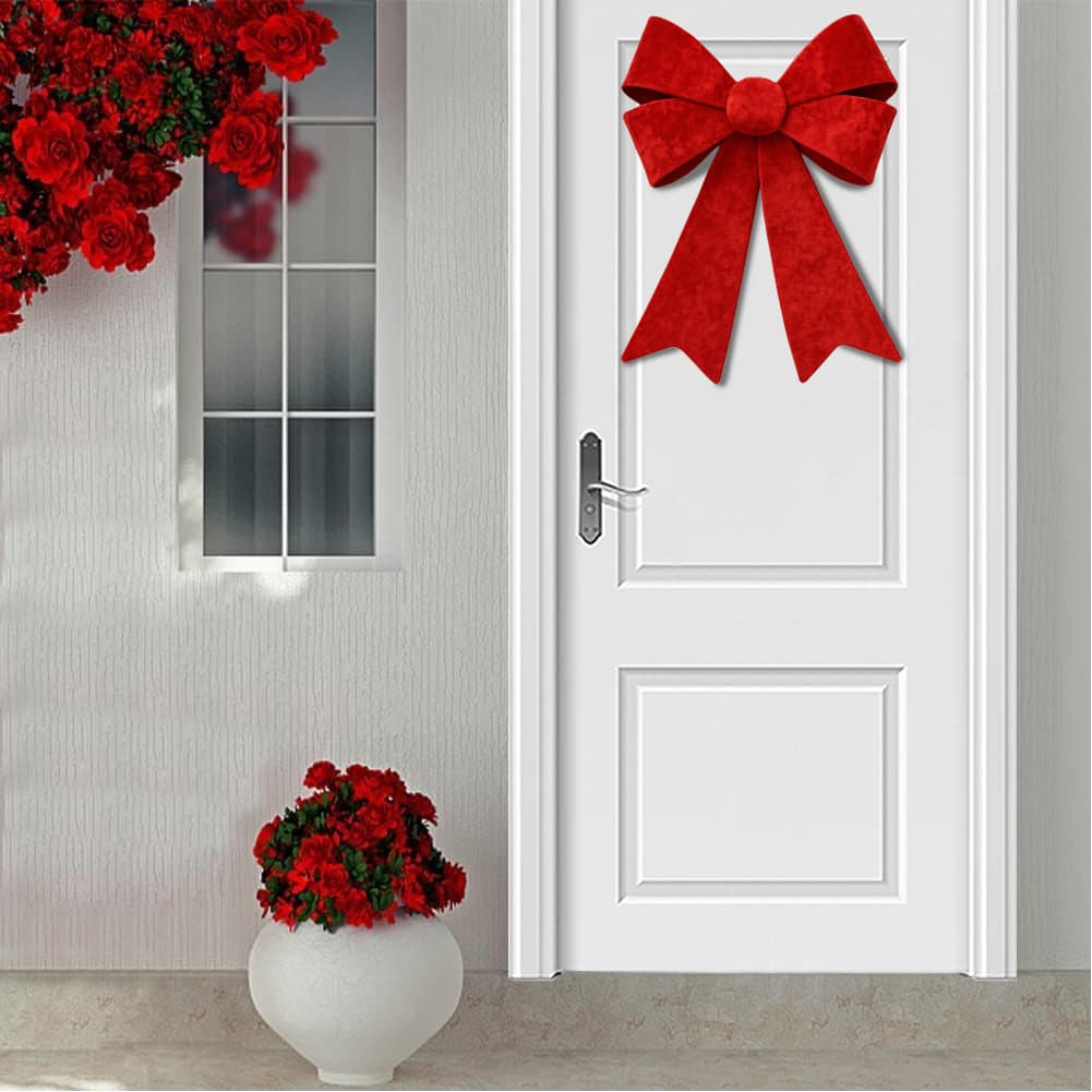 Fiocco Natalizio Fuoriporta 45x60cm Rosso Decorazione Addobbo Porta per Natale in Fiocchi e nastri Esplodia - Napoli, commercioVirtuoso.it