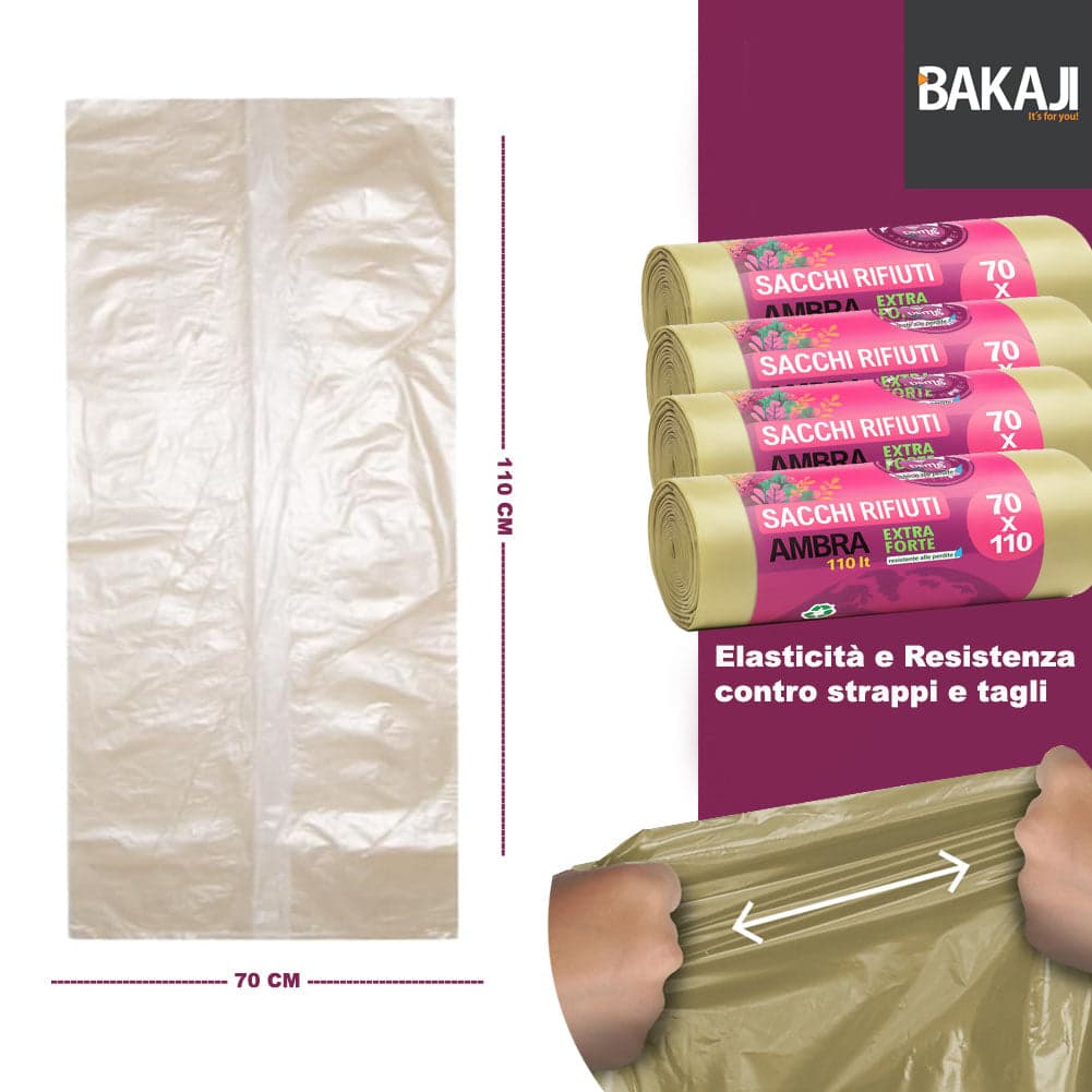 70 x Sacchi per spazzatura Grandi Ambra Trasparenti e Resistenti 70 x 110 cm LDPE in Sacchetti piccoli spazzatura Esplodia - Napoli, commercioVirtuoso.it