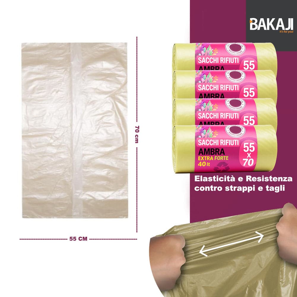 150 x Sacchetti per spazzatura Ambra Trasparenti Grandi e Resistenti 55 x 70 cm LDPE in Sacchetti piccoli spazzatura Esplodia - Napoli, commercioVirtuoso.it