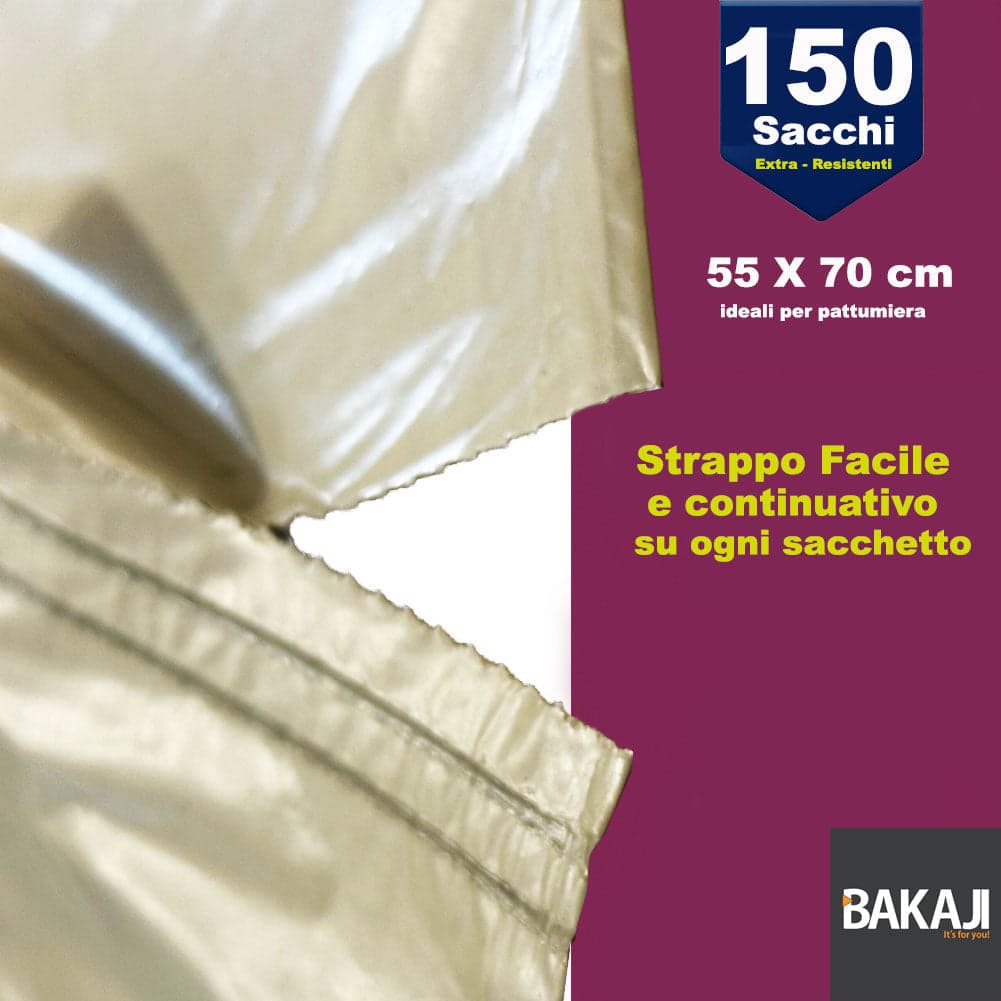 150 x Sacchetti per spazzatura Ambra Trasparenti Grandi e Resistenti 55 x 70 cm LDPE in Sacchetti piccoli spazzatura Esplodia - Napoli, commercioVirtuoso.it