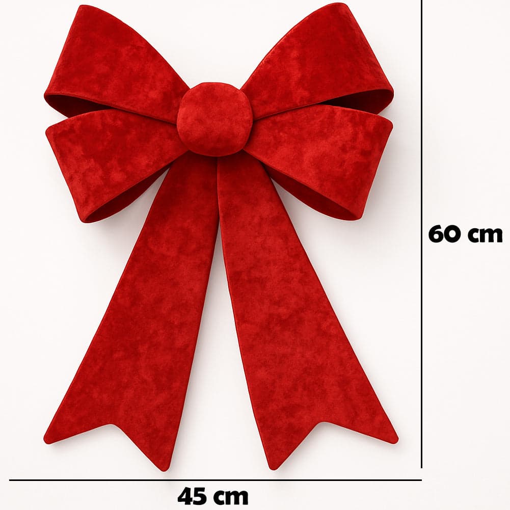 Fiocco Natalizio Fuoriporta 45x60cm Tessuto Decorazione Addobbo Natalizio Rosso in Fiocchi e nastri Danyx - Casoria, commercioVirtuoso.it