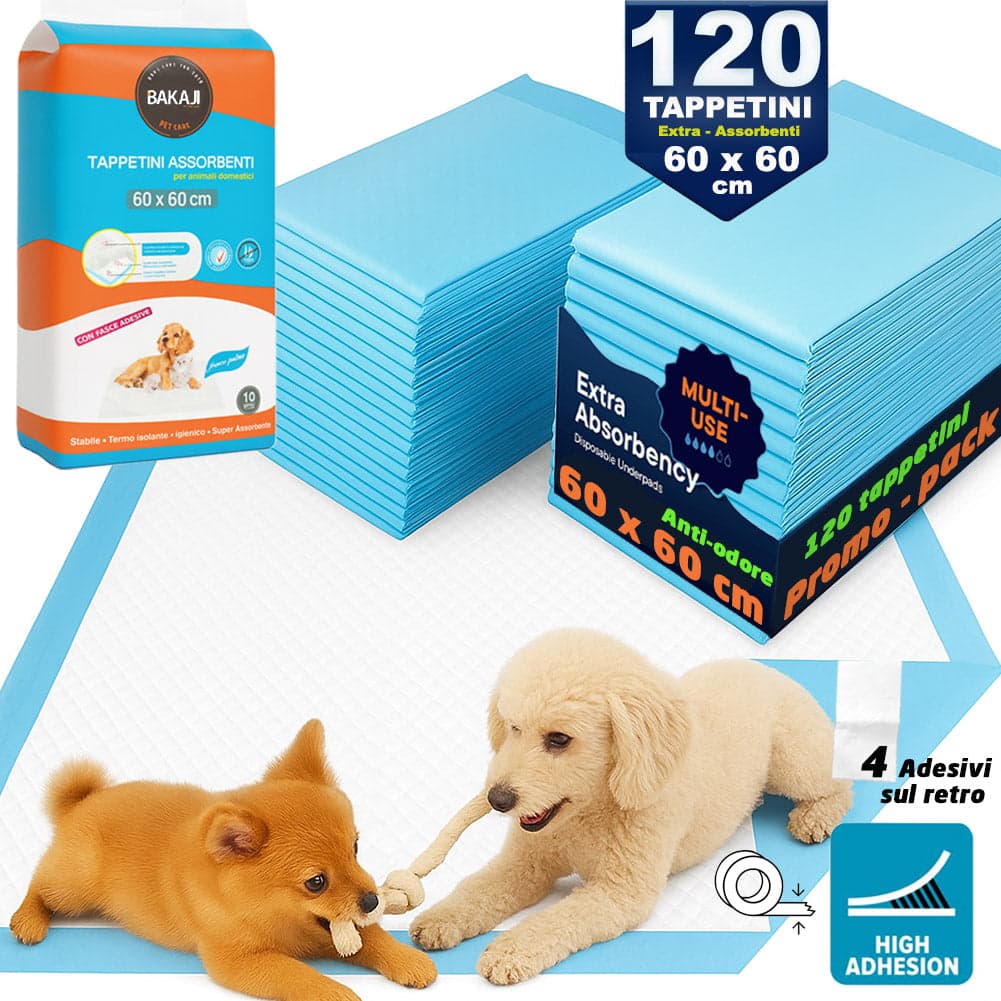 120 x Traversine per Cani tappetini igienici con adesivi Super assorbenti 60x60 cm in Pannolini e mutande igieniche Esplodia - Napoli, commercioVirtuoso.it