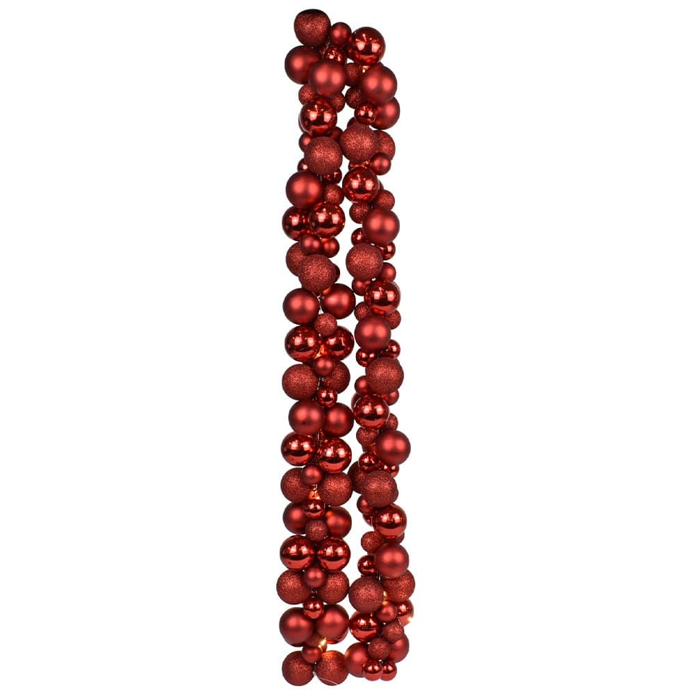 Ghirlanda Natalizia 180cm 142 Palline e Luci Led per Decorazioni Natalizie Rosso in Ghirlande e corone Danyx - Casoria, commercioVirtuoso.it