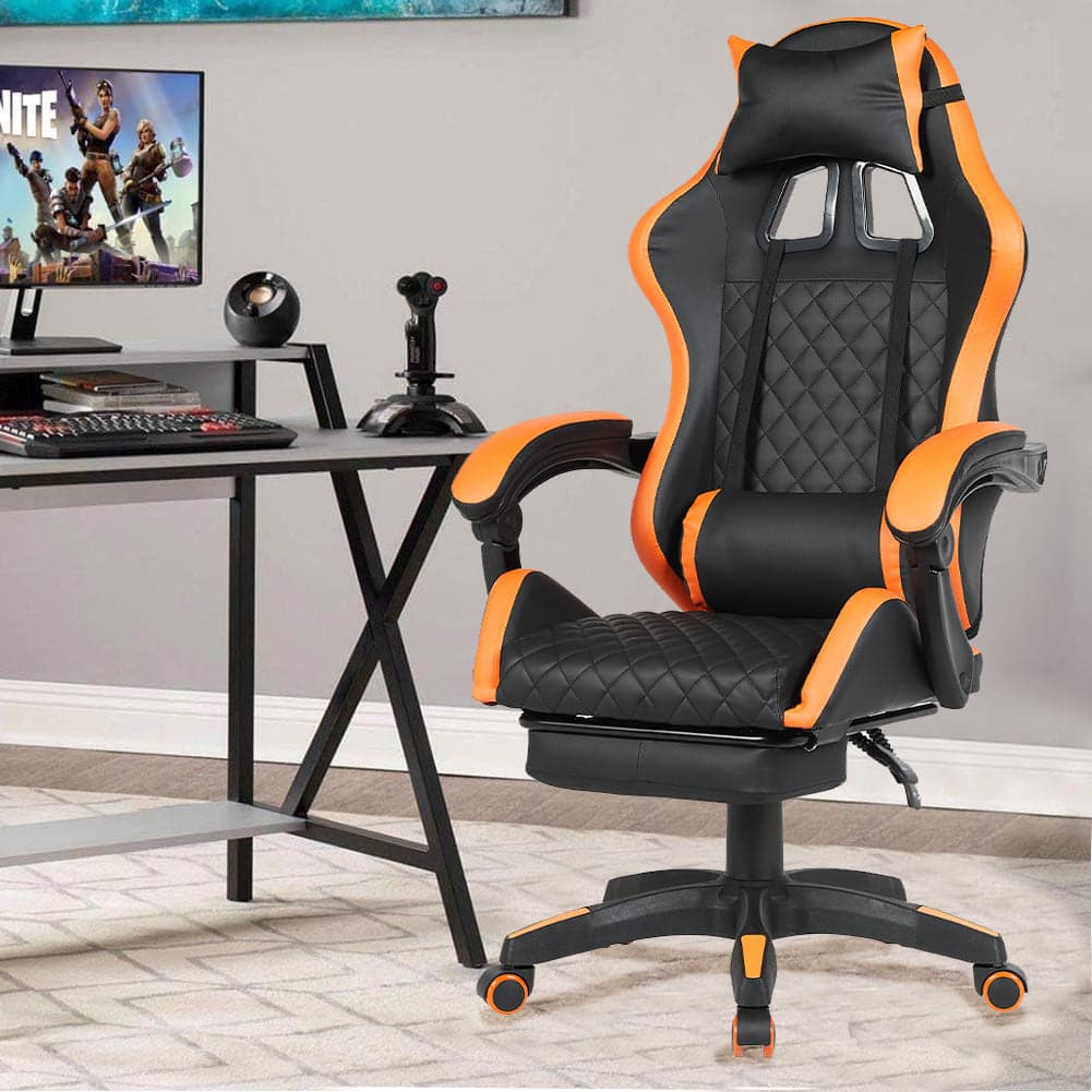 Sedia Gaming da Scrivania Arancio con Poggiapiedi Seduta Ergonomica e Regolabile in Sedie Gaming Esplodia - Napoli, commercioVirtuoso.it
