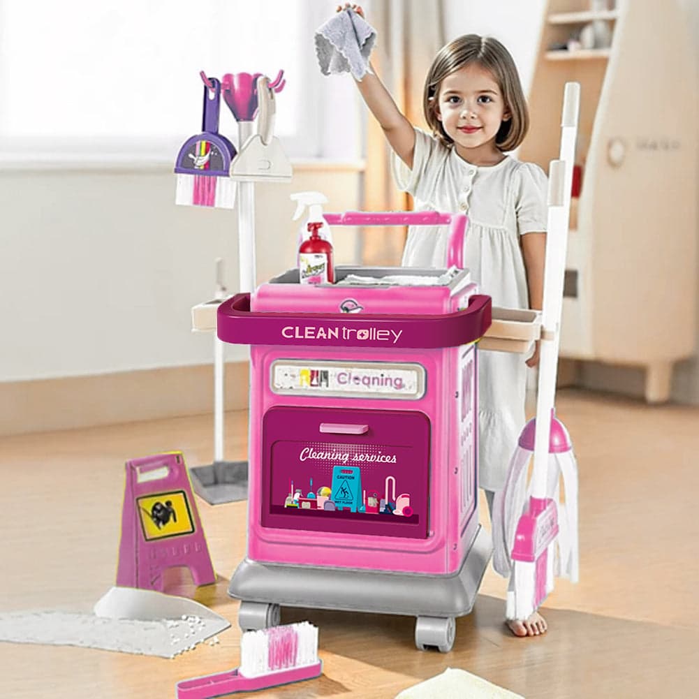 Set Carrello Pulizia Bambini Trolley Rosa Accessori Gioco Educativo Idea Regalo in Elettrodomestici giocattolo Esplodia - Napoli, commercioVirtuoso.it