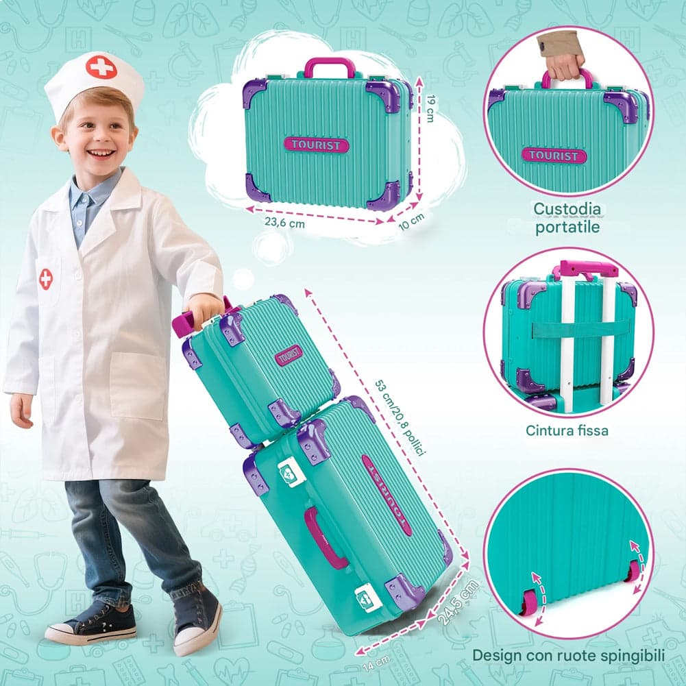 Set da Gioco Dottore con Carrello Medico e Accessori per Bambini Idea Regalo in Medico Esplodia - Napoli, commercioVirtuoso.it