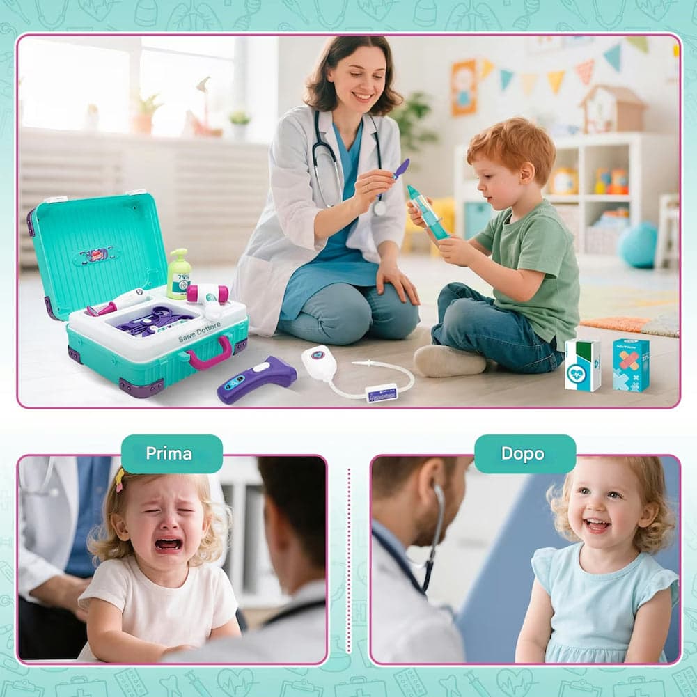 Set da Gioco Dottore con Carrello Medico e Accessori per Bambini Idea Regalo in Medico Esplodia - Napoli, commercioVirtuoso.it
