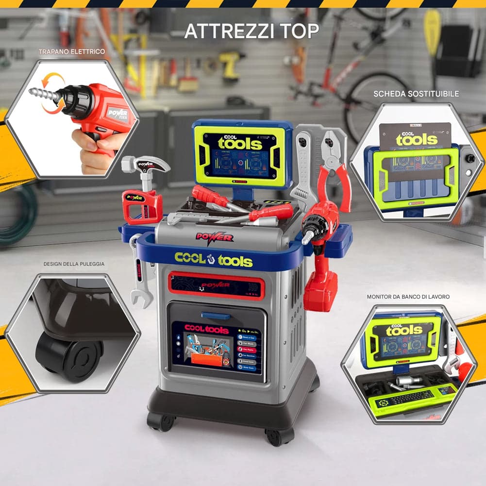 Banco Lavoro per Bambini con Ruote e Accessori Postazione Tuttofare Idea Regalo in Attrezzi da lavoro Esplodia - Napoli, commercioVirtuoso.it