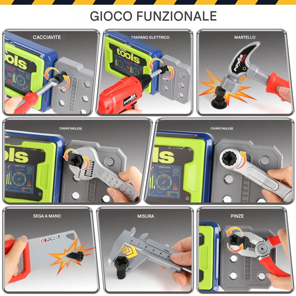 Banco Lavoro per Bambini con Ruote e Accessori Postazione Tuttofare Idea Regalo in Attrezzi da lavoro Esplodia - Napoli, commercioVirtuoso.it