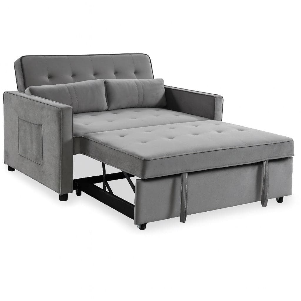 Divano Letto 2 Posti in Velluto Soft con Letto Estraibile e Struttura Rinforzata Grigio in Divani Danyx - Casoria, commercioVirtuoso.it