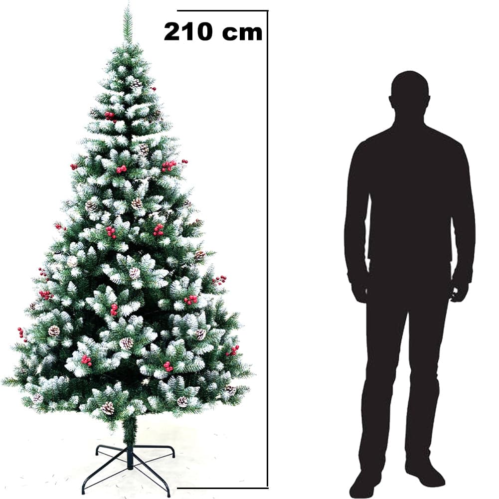 Albero di Natale Mingerl 210cm con Punte Innevate 1288 e Bacche Super Folto in Alberi di natale artificiali Esplodia - Napoli, commercioVirtuoso.it