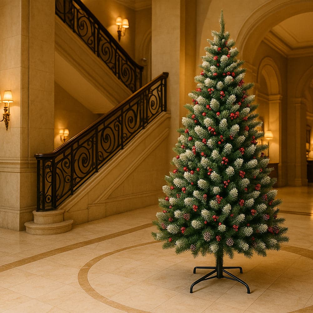 Albero di Natale Mingerl 180cm con Punte Innevate 800 e Bacche Super Folto in Alberi di natale artificiali Esplodia - Napoli, commercioVirtuoso.it