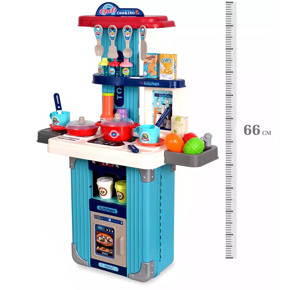 Playset Trolley Cucina per Bambini Blu Accessori Fornelli Pentole Idea Regalo in Kit utensili cucina Esplodia - Napoli, commercioVirtuoso.it