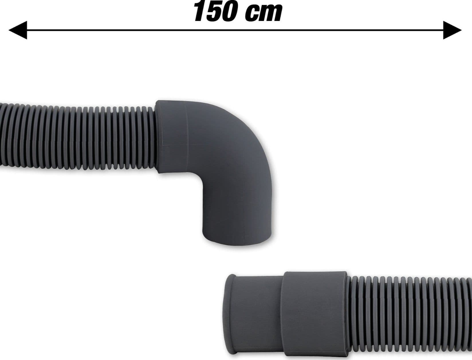 TUBO DI SCARICO ACQUA cm 150 PER LAVATRICE CON CURVA UNIVERSALE INNESTO 19 MM in prodotto EuroStore07 - Alatri, commercioVirtuoso.it
