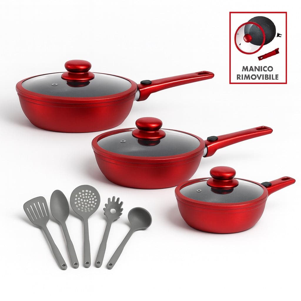 Set Padelle Induzione Pietra Antiaderenti 20 24 28 con Coperchi e Manici Removibili in Padelle universali Danyx - Casoria, commercioVirtuoso.it