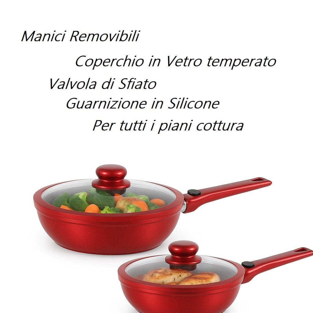 Set Padelle Induzione Pietra Antiaderenti 20 24 28 con Coperchi e Manici Removibili in Padelle universali Danyx - Casoria, commercioVirtuoso.it