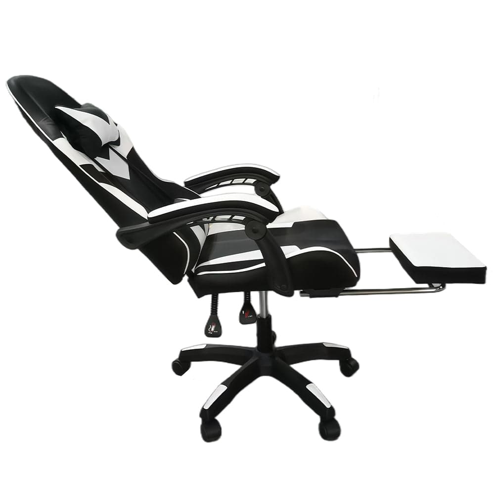 Sedia Gaming da Scrivania con Poggiapiedi e Cuscino Lombare e Cervicale Bianco in Sedie da scrivania Esplodia - Napoli, commercioVirtuoso.it