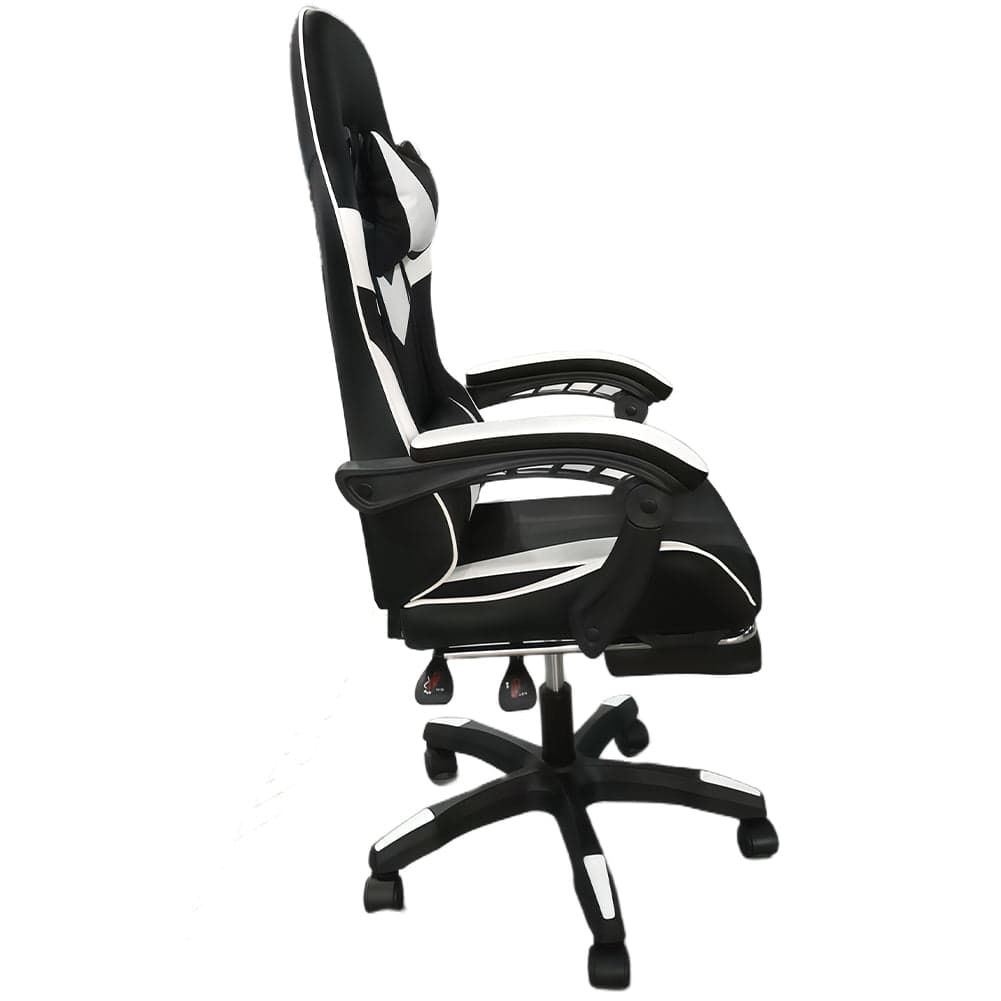 Sedia Gaming da Scrivania con Poggiapiedi e Cuscino Lombare e Cervicale Bianco in Sedie da scrivania Esplodia - Napoli, commercioVirtuoso.it
