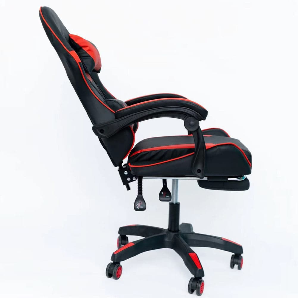 Sedia Gaming da Scrivania con Poggiapiedi e Cuscino Lombare e Cervicale Rosso in Sedie da scrivania Esplodia - Napoli, commercioVirtuoso.it