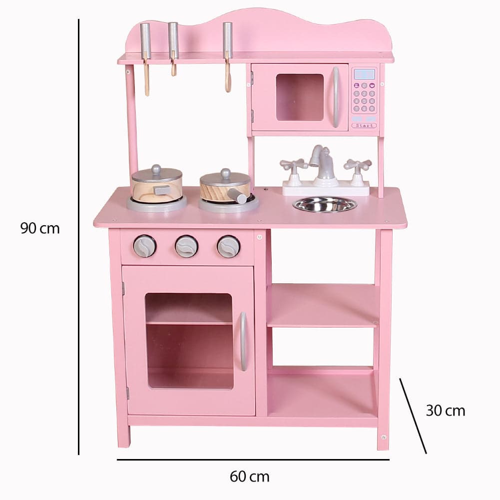 Cucina in legno Giocattolo Bambini con Pentole e Accessori Gioco Rosa 60x30x90cm in Kit utensili cucina Esplodia - Napoli, commercioVirtuoso.it