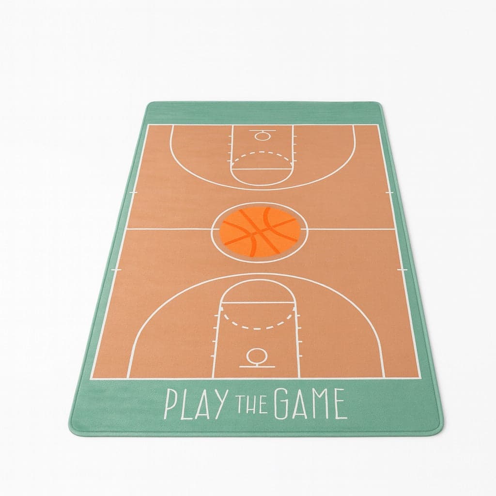 Tappeto Cameretta Bambino 80x140 Verde Morbido Campo da Basket in Polyestere e Spugna in Tappeti Danyx - Casoria, commercioVirtuoso.it