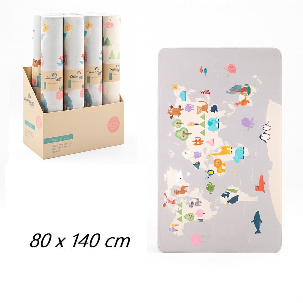 Tappeto Cameretta Bambini 80x140 Grigio Morbido Mondo Animali in Polyestere e Spugna in Scendiletto Danyx - Casoria, commercioVirtuoso.it