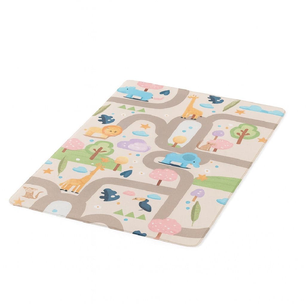 Tappeto Cameretta Bambini 80x140 Beige Morbido Mondo Animali in Polyestere e Spugna in Scendiletto Danyx - Casoria, commercioVirtuoso.it