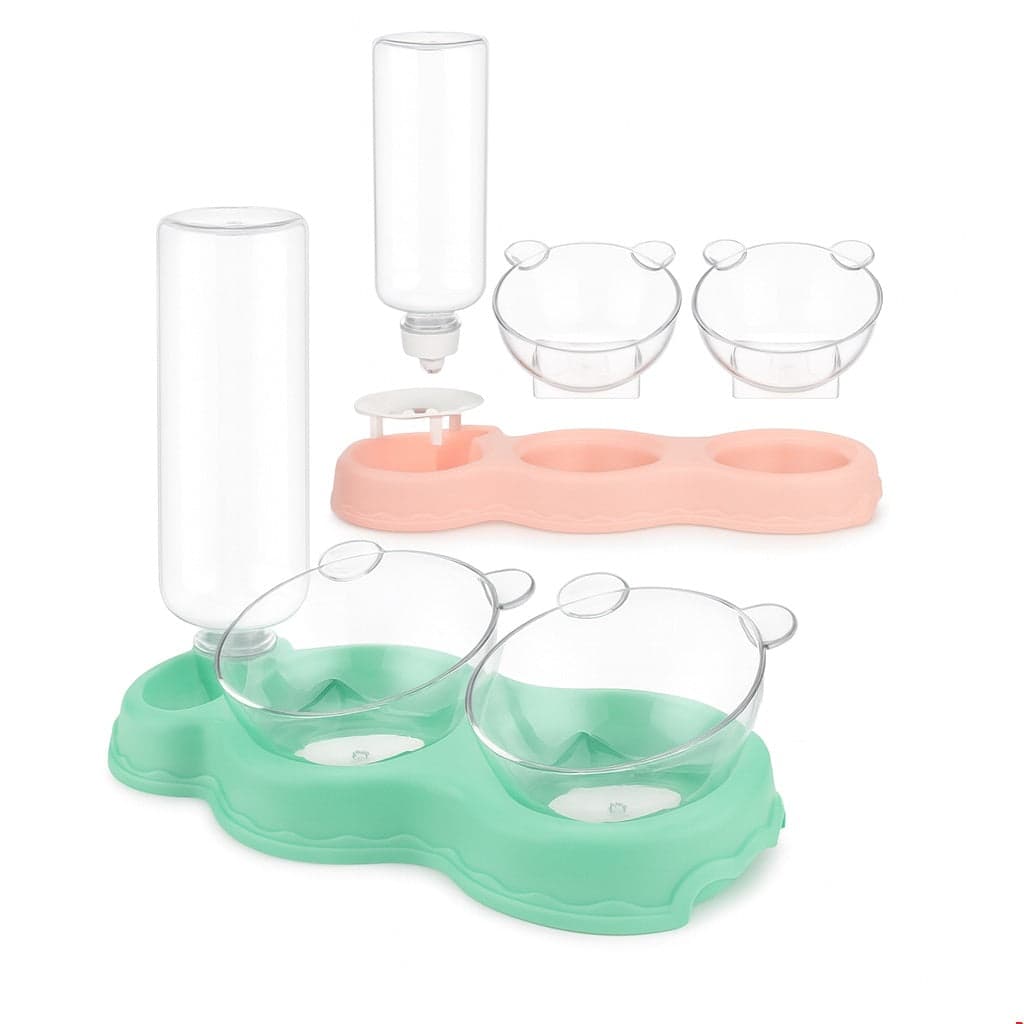 Mangiatoia Cani Gatti 3 Posti in ABS Colorato con Ciotole cibo e Dispenser Acqua 500ml vari colori in Distributori automatici di cibo Danyx - Casoria, commercioVirtuoso.it