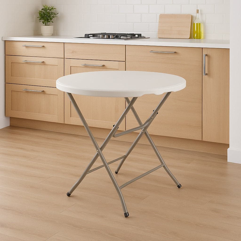 Tavolo Pieghevole in Resina HDPE 80x80 H74cm Richiudibile Salvaspazio Bianco in Tavoli Danyx - Casoria, commercioVirtuoso.it
