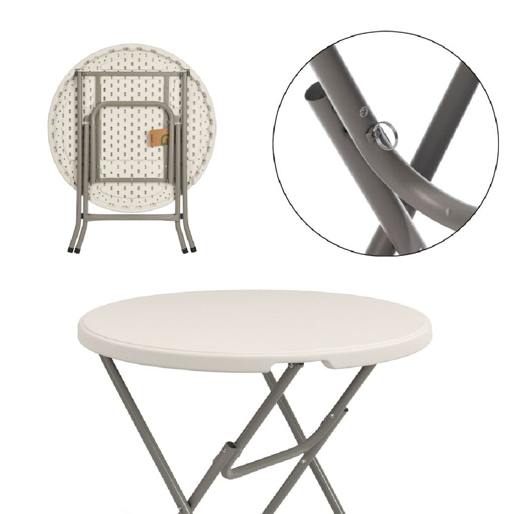 Tavolo Pieghevole in Resina HDPE 80x80 H74cm Richiudibile Salvaspazio Bianco in Tavoli Danyx - Casoria, commercioVirtuoso.it